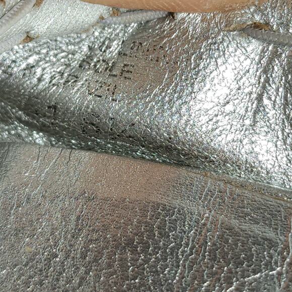 TORY BURCH Women's Reese US 6,5M Silver Leather Tassels Logo SlipOn Ballet Flats - Picture 11 of 16